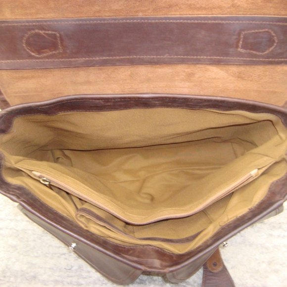 Tusting-Like Thick Heavy Leather Shoulder Messenger Bag Briefcase - Picture 8 of 14